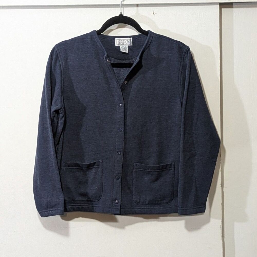 Jennifer Moore petite heather blue Cardigan S